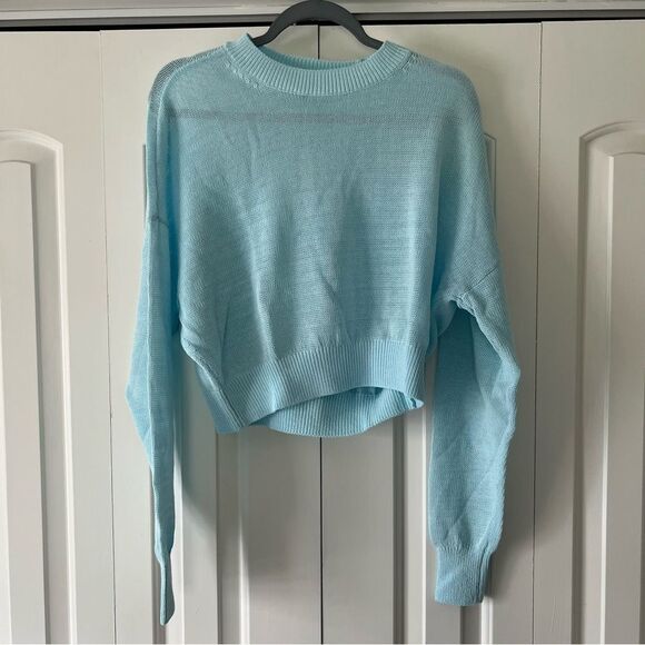 NWT Madewell Loose Knit Crewneck Sweater in Clarity Blue - Picture 7 of 9
